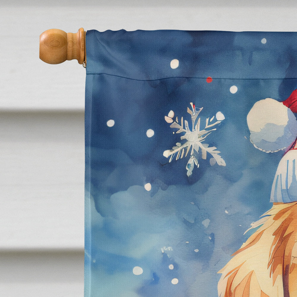 Golden Retriever Christmas House Flag-2