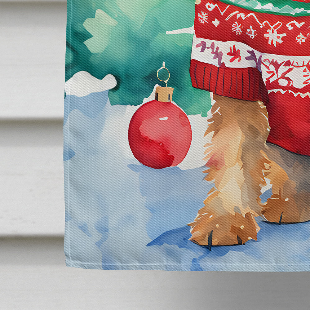 Norfolk Terrier Christmas House Flag-3