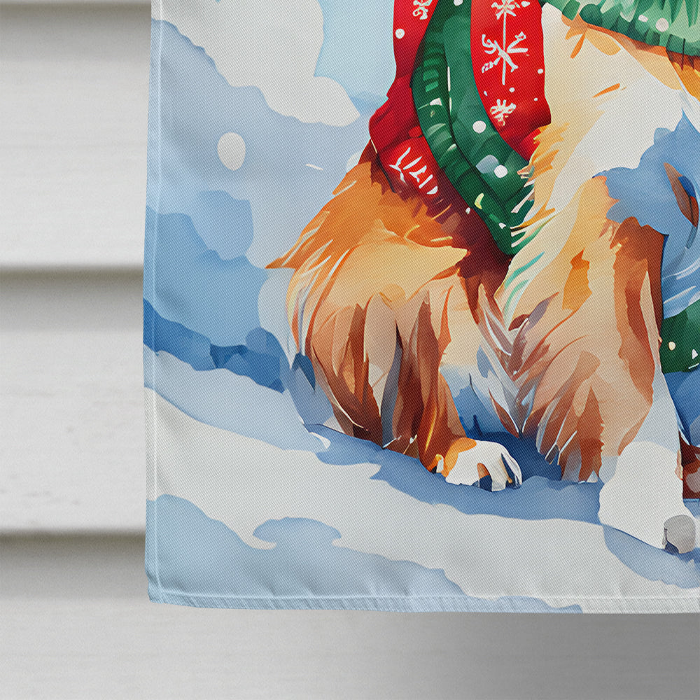 Papillon Christmas House Flag-3