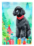 Poodle Christmas House Flag-0