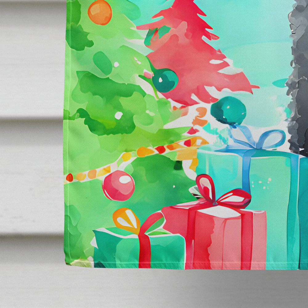 Poodle Christmas House Flag-3