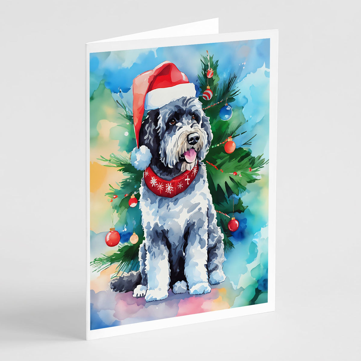Portuguese Water Dog Christmas Greeting Cards Pack of 8-0