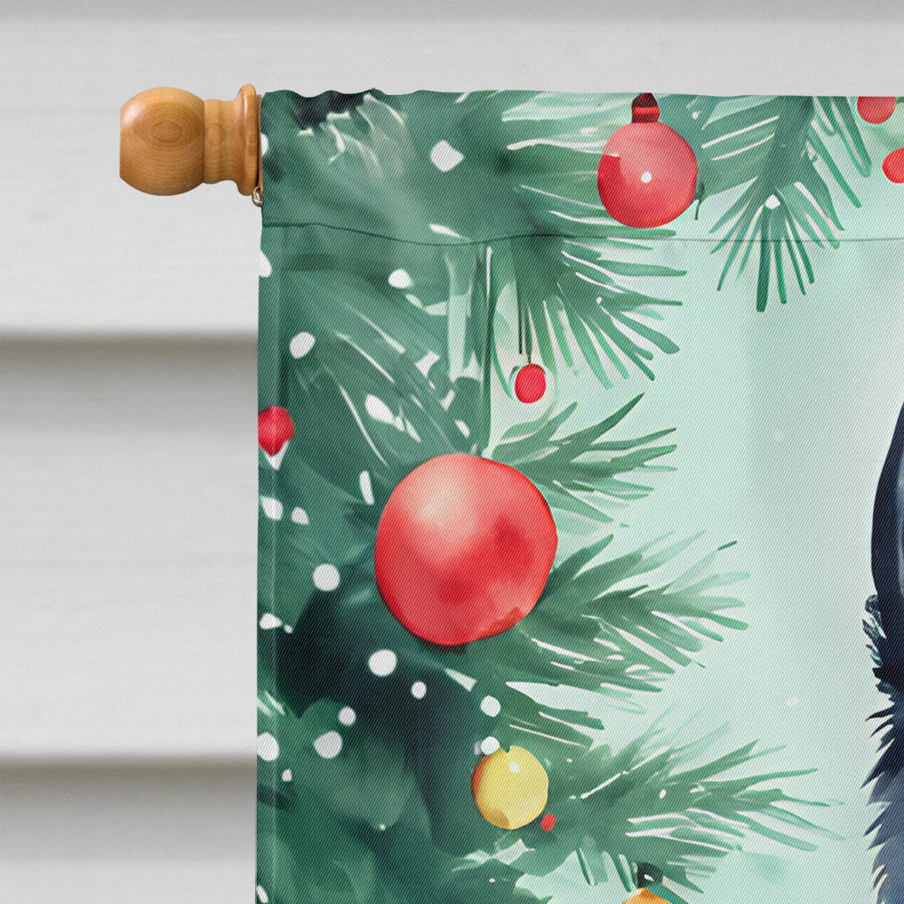 Schipperke Christmas House Flag-2