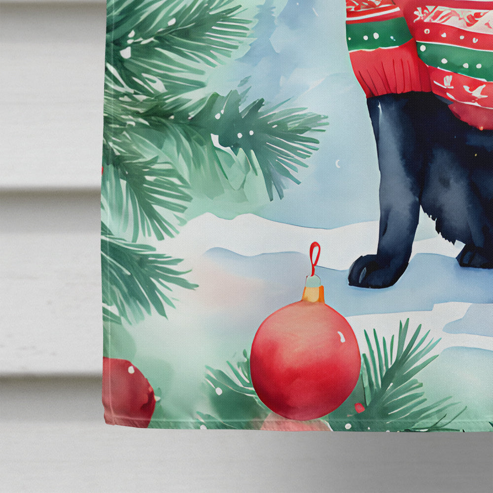 Schipperke Christmas House Flag-3