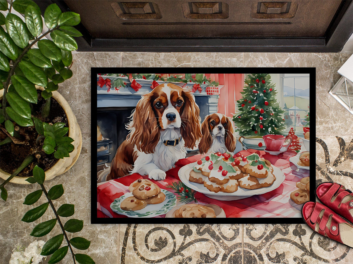 Cavalier Spaniel Christmas Cookies Doormat-2