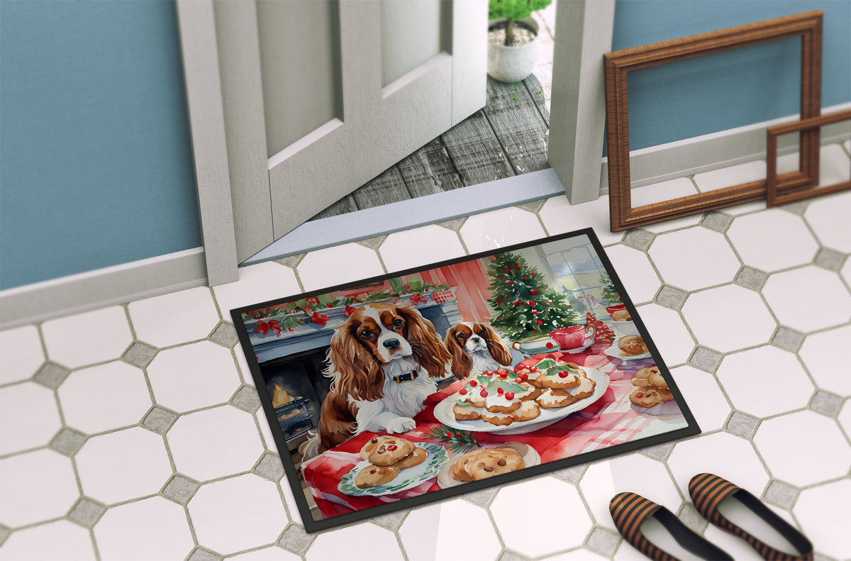 Cavalier Spaniel Christmas Cookies Doormat-3