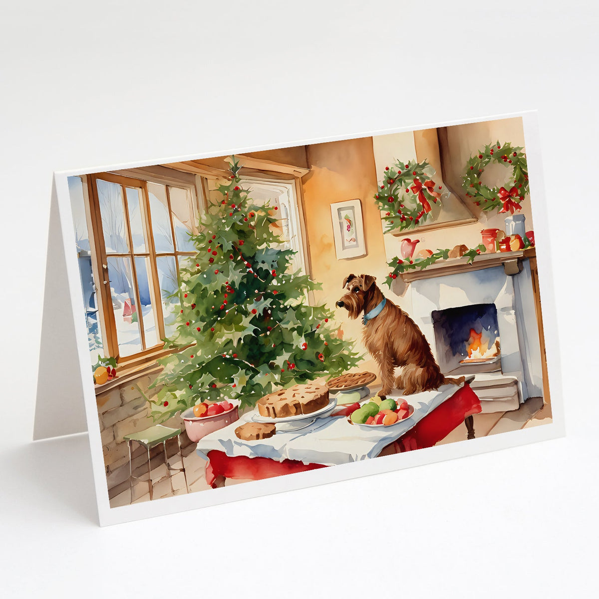 Irish Terrier Christmas Cookies Greeting Cards Pack of 8-0
