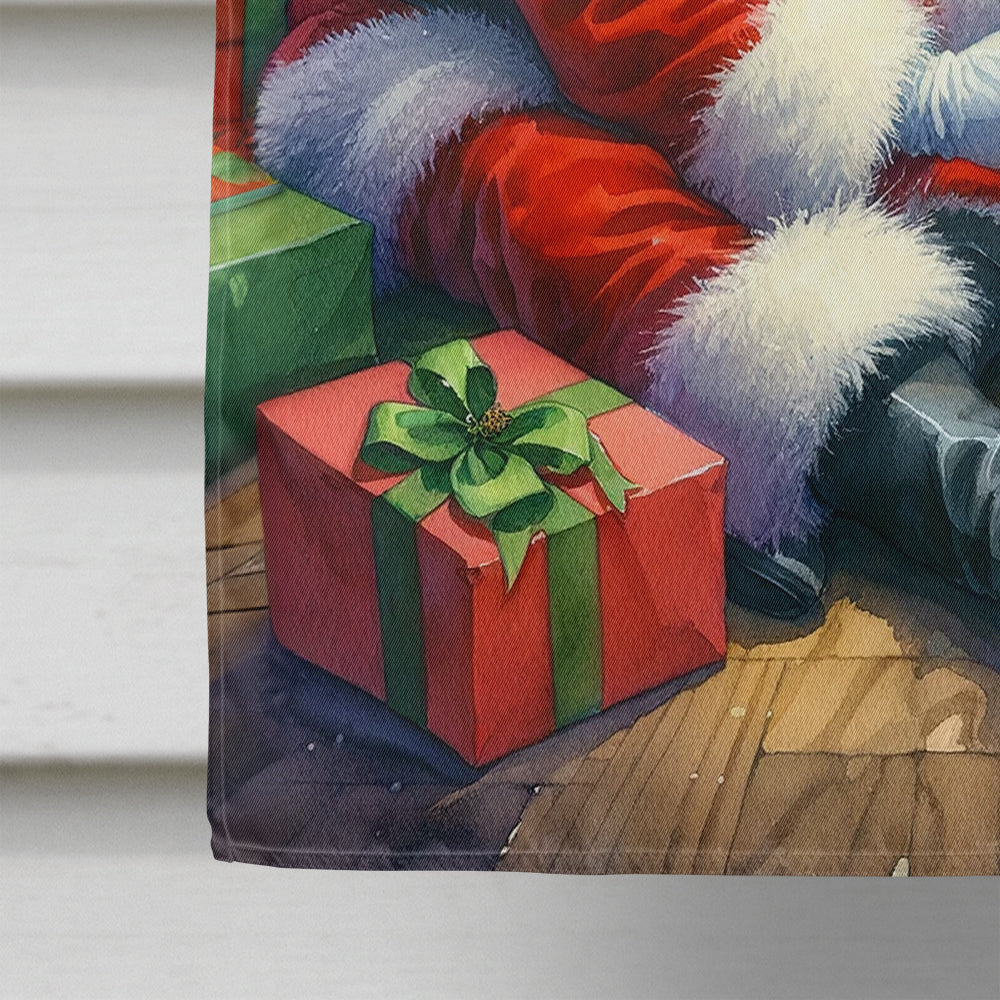 Bluetick Hound and Santa Claus House Flag-3