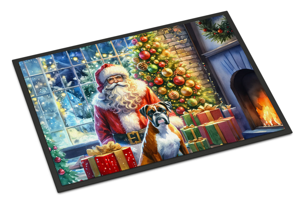 Boxer and Santa Claus Doormat-0