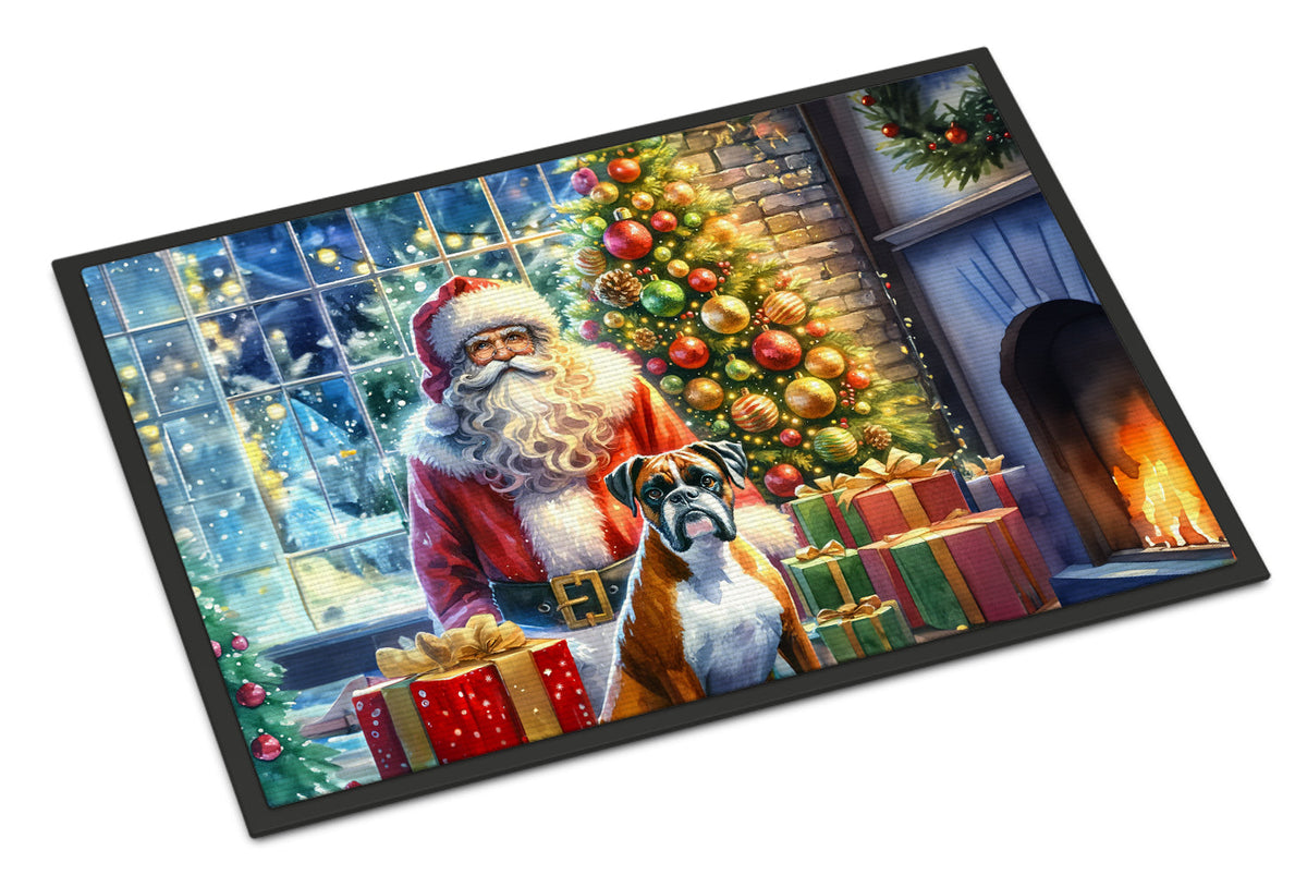 Boxer and Santa Claus Doormat-0