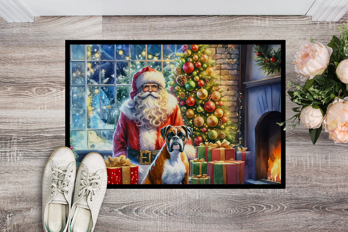 Boxer and Santa Claus Doormat-1