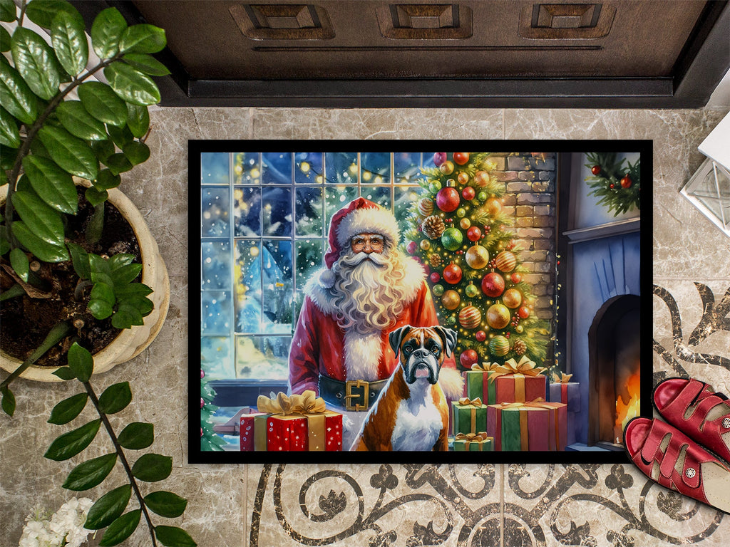 Boxer and Santa Claus Doormat-2