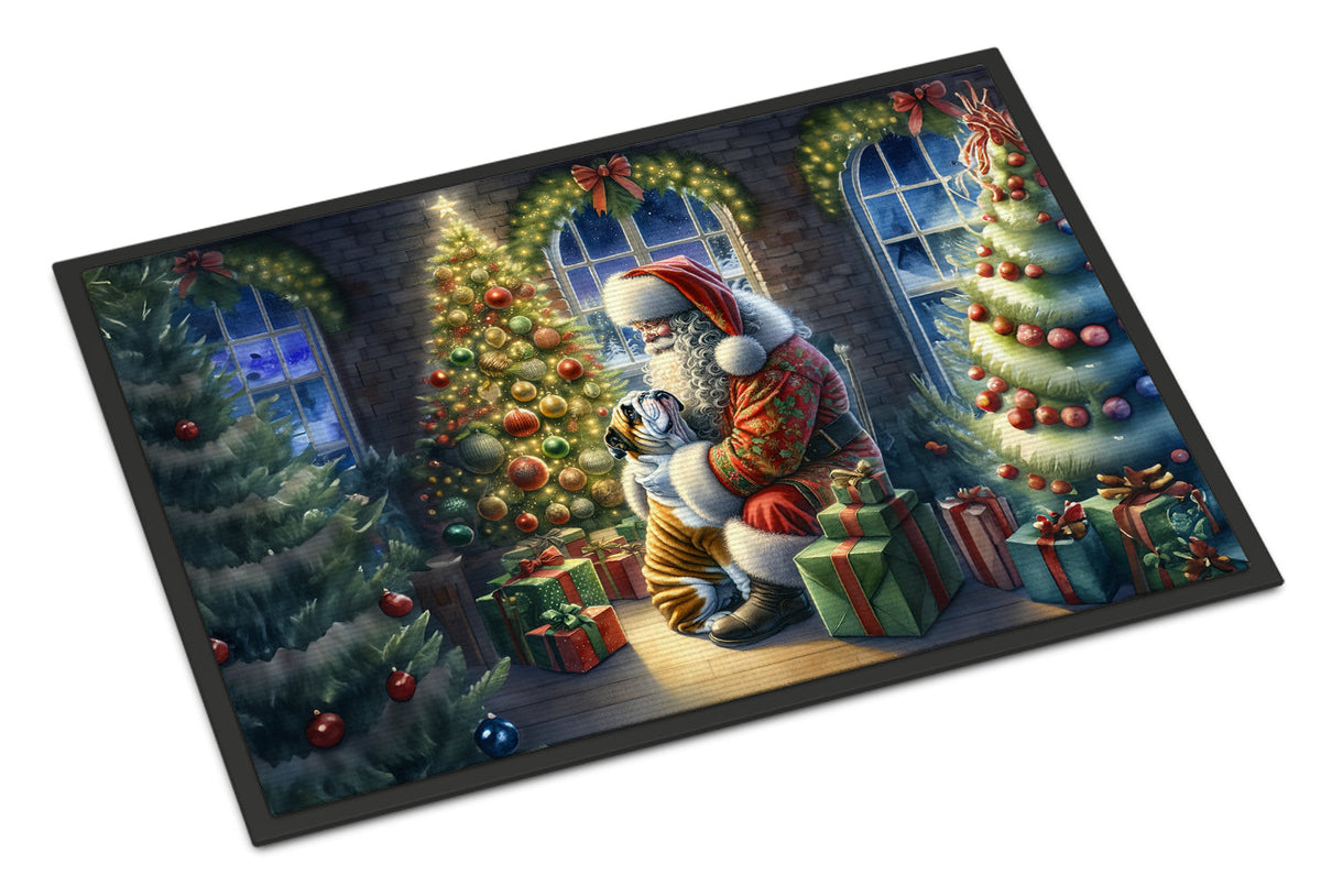 English Bulldog and Santa Claus Doormat-0