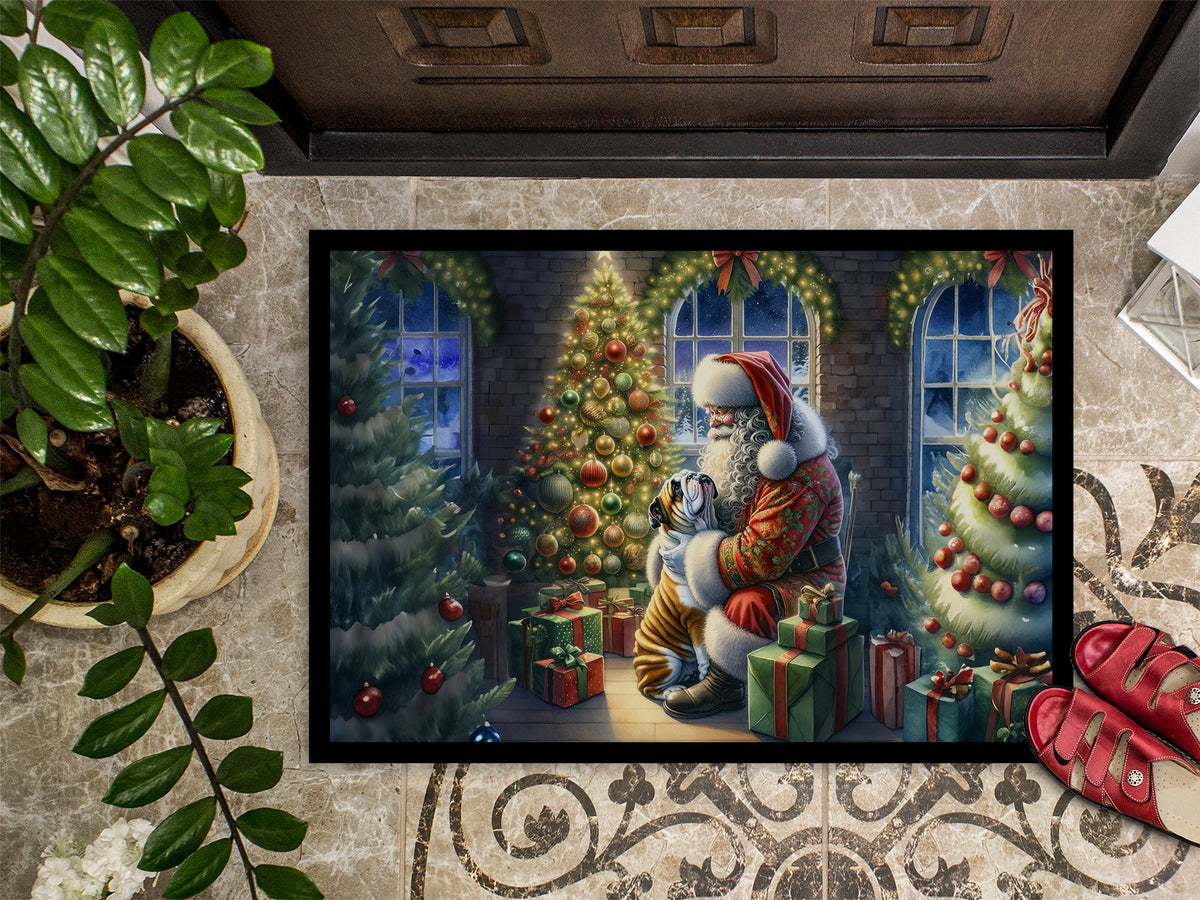 English Bulldog and Santa Claus Doormat-2