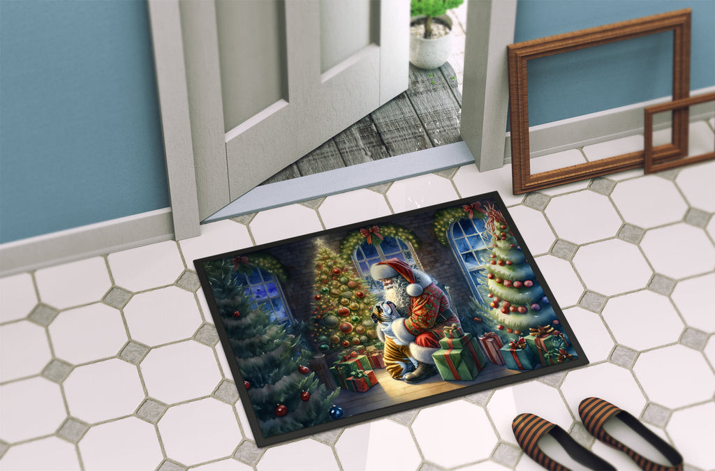 English Bulldog and Santa Claus Doormat-3