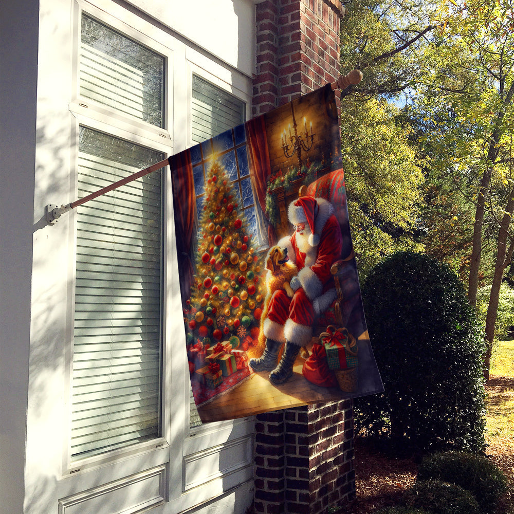 Golden Retriever and Santa Claus House Flag-1