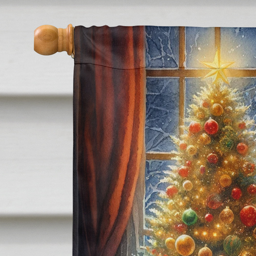 Golden Retriever and Santa Claus House Flag-2