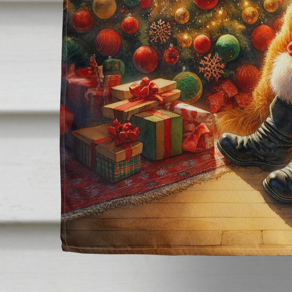 Golden Retriever and Santa Claus House Flag-3