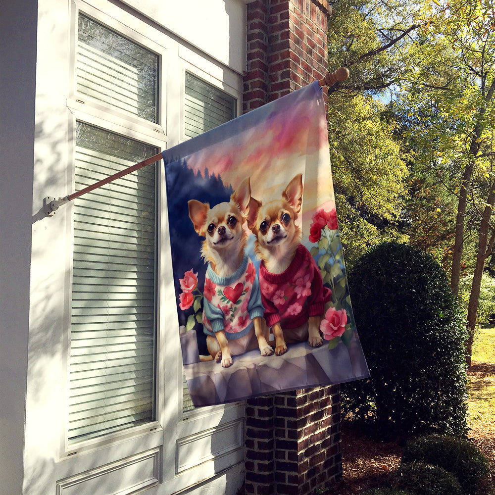 Chihuahua Two Hearts House Flag-1