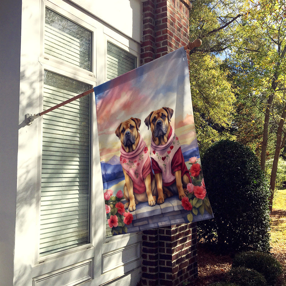 Mastiff Two Hearts House Flag-1