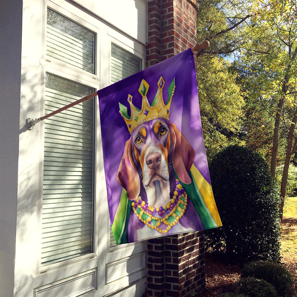 American English Coonhound King of Mardi Gras House Flag-1