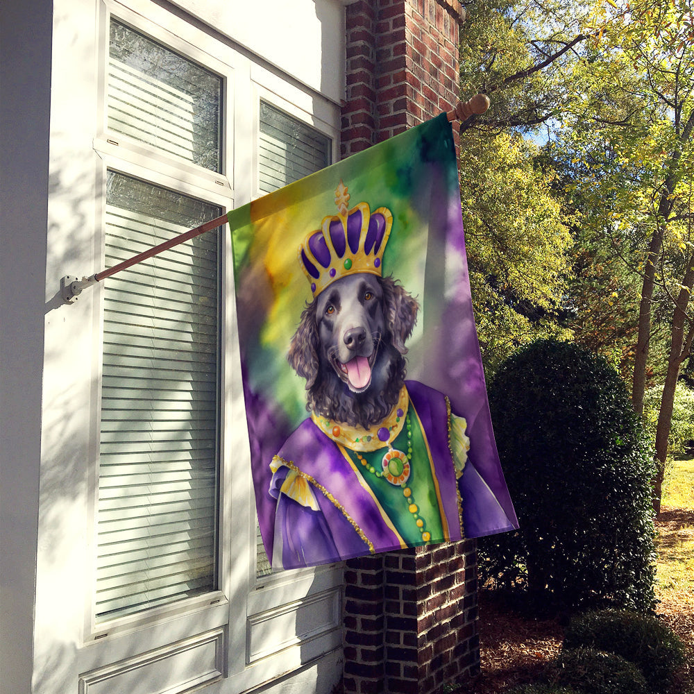 Curly-Coated Retriever King of Mardi Gras House Flag-1