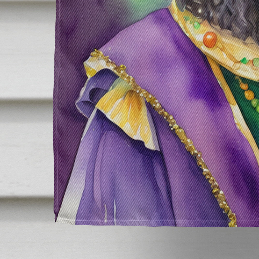 Curly-Coated Retriever King of Mardi Gras House Flag-3