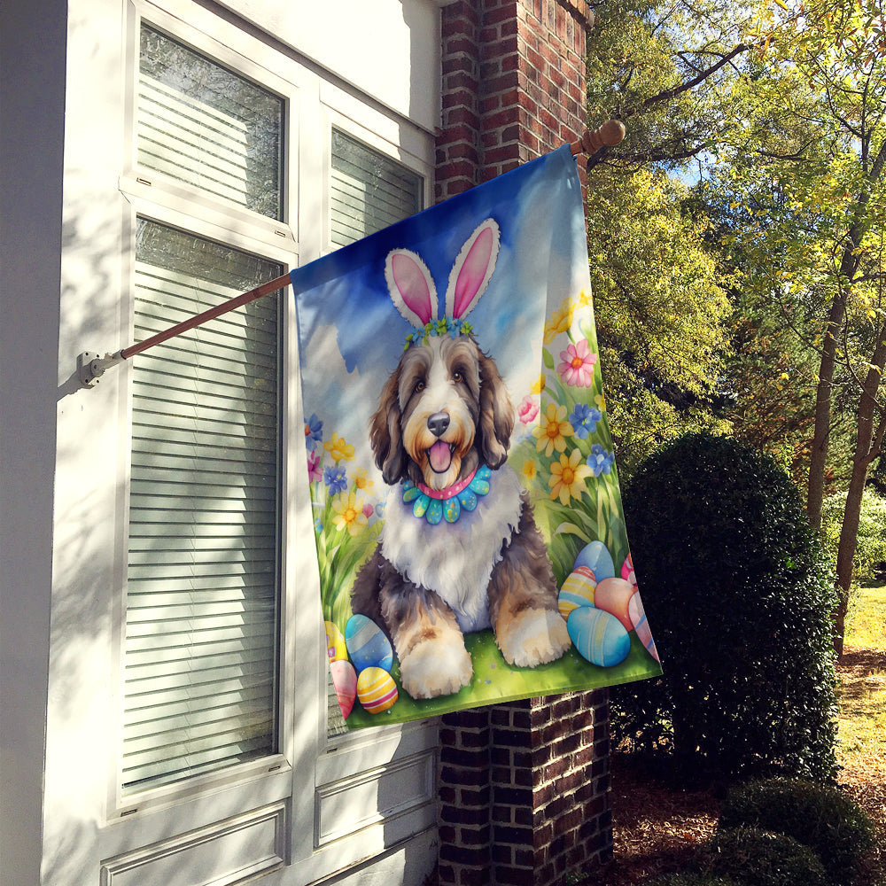 Bernedoodle Easter Egg Hunt House Flag-1