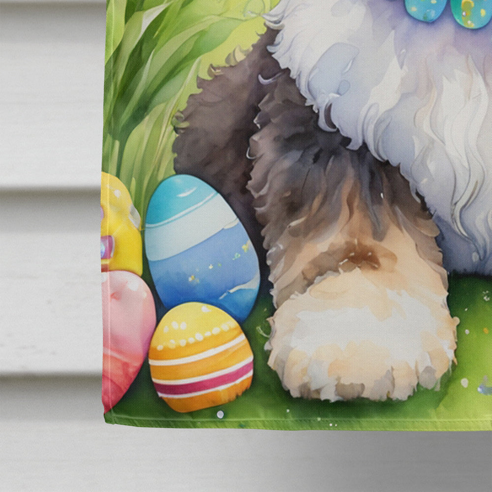 Bernedoodle Easter Egg Hunt House Flag-3