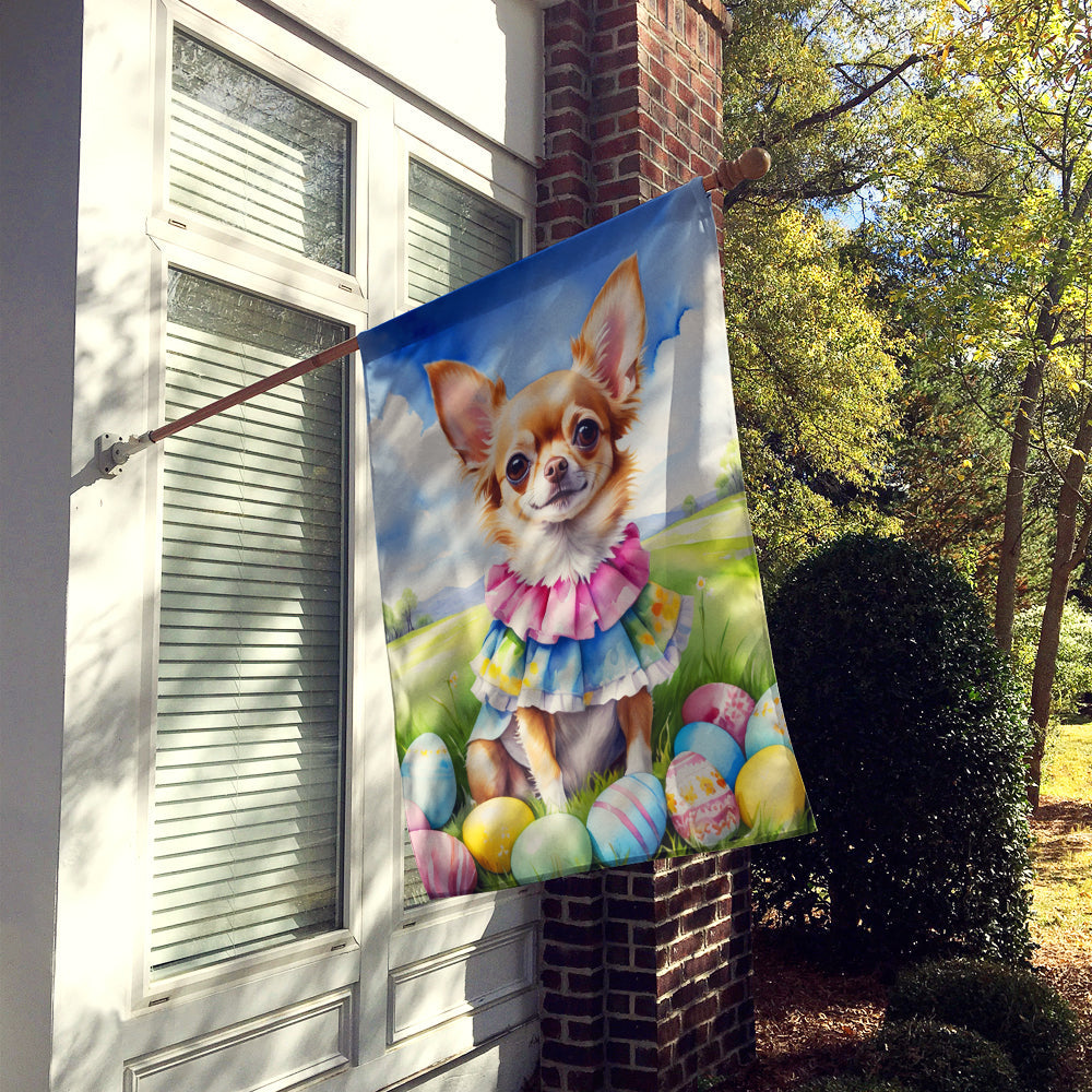 Chihuahua Easter Egg Hunt House Flag-1