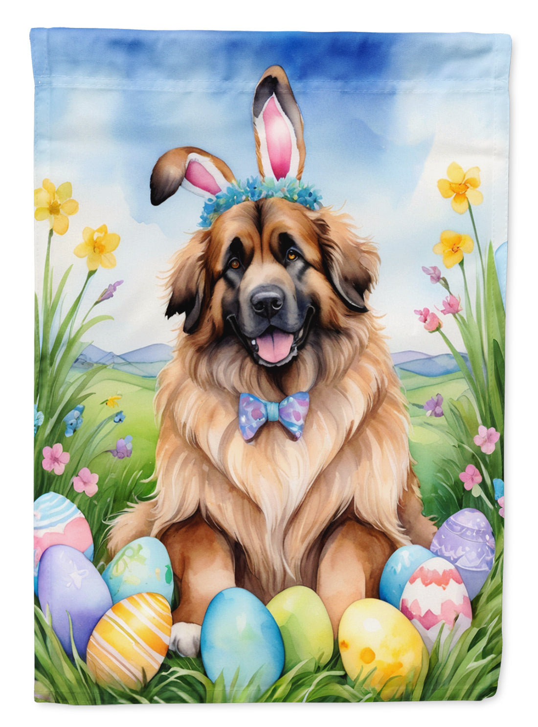 Leonberger Easter Egg Hunt House Flag-0