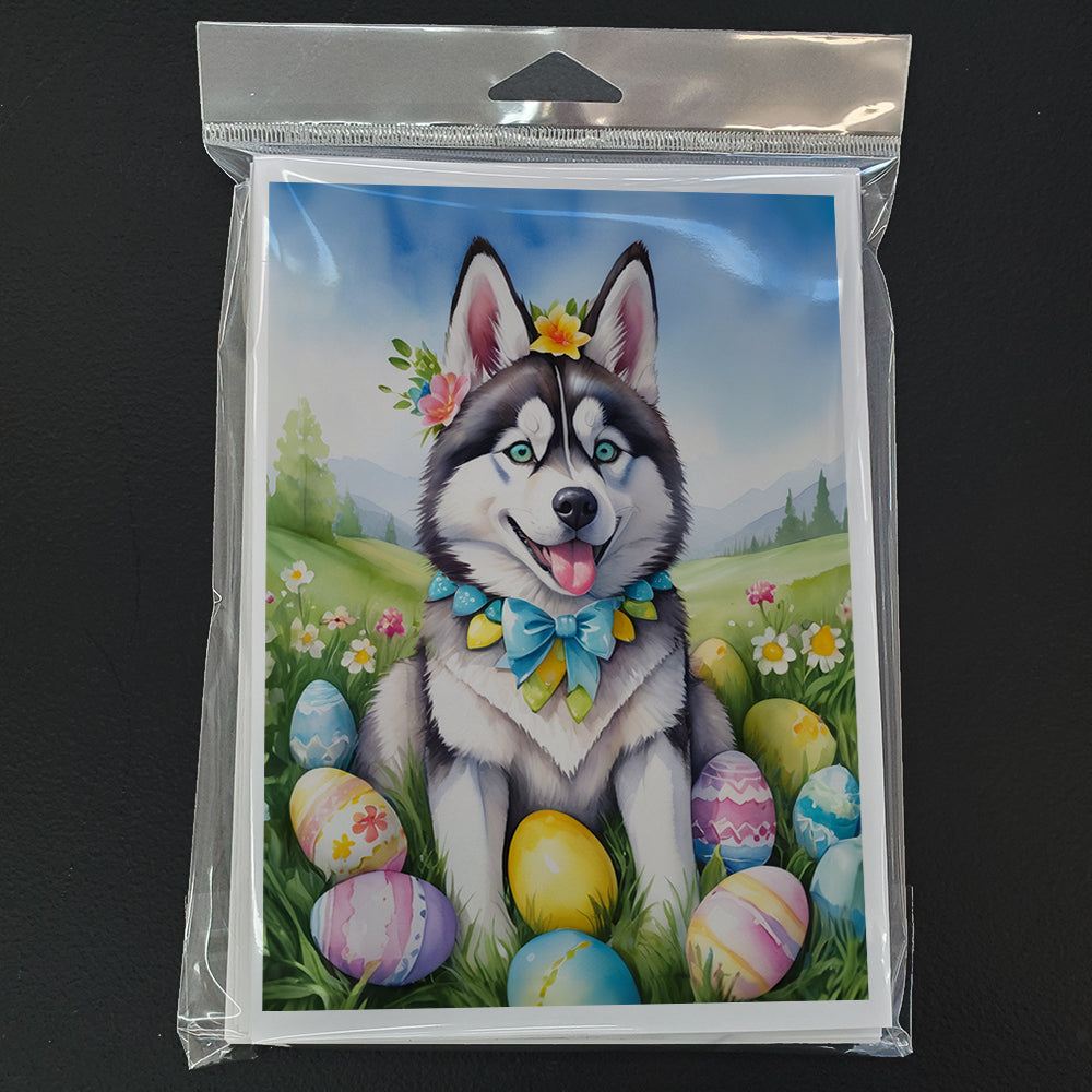 Siberian Husky Easter Egg Hunt Greeting Cards Pack of 8-2