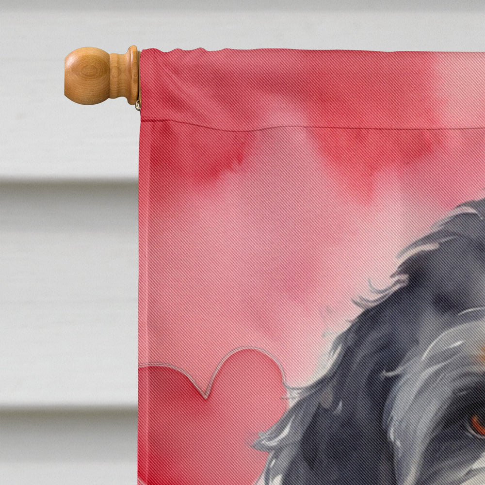 Bernedoodle My Valentine House Flag-2