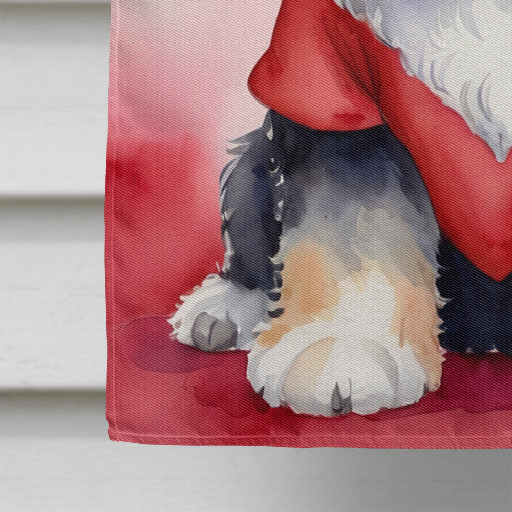 Bernedoodle My Valentine House Flag-3