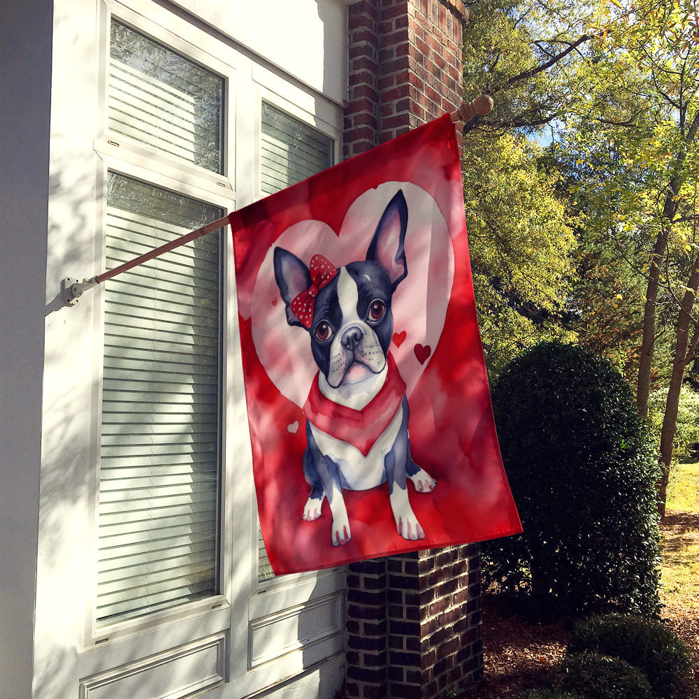 Boston Terrier My Valentine House Flag-1
