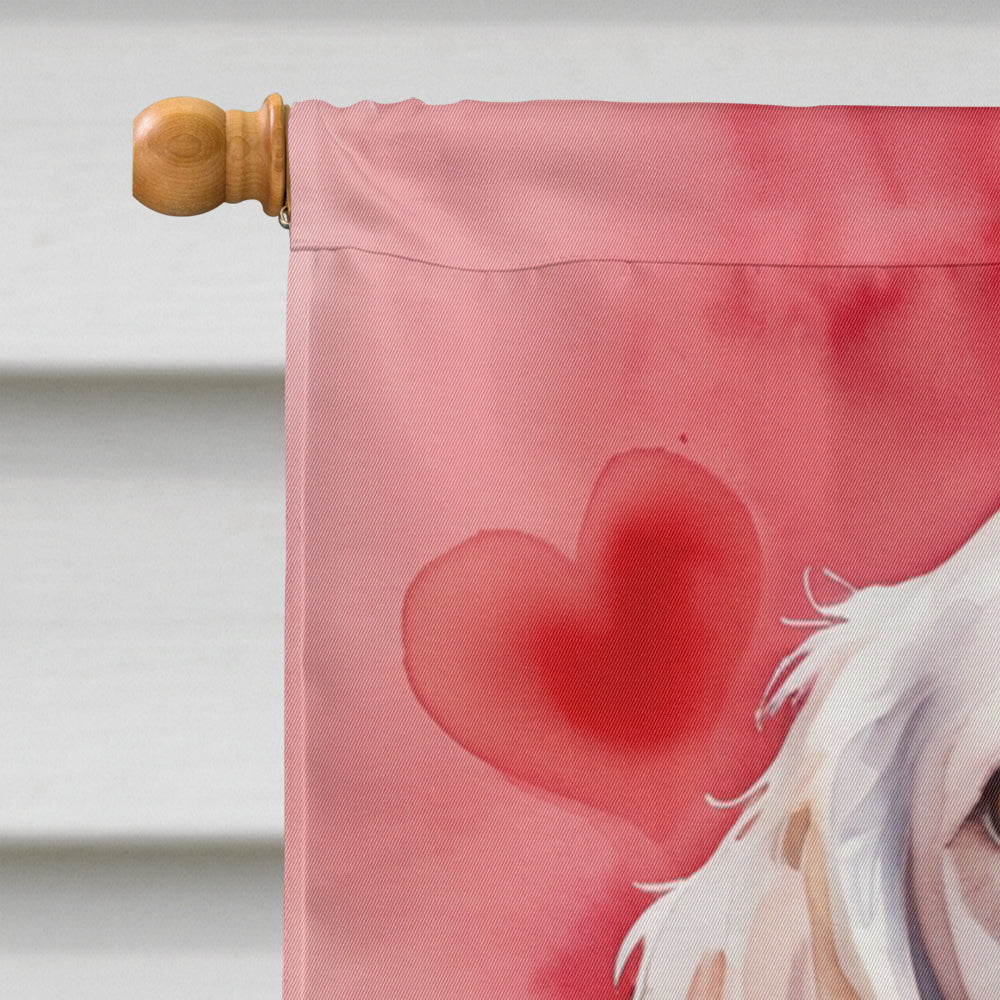 Clumber Spaniel My Valentine House Flag-2
