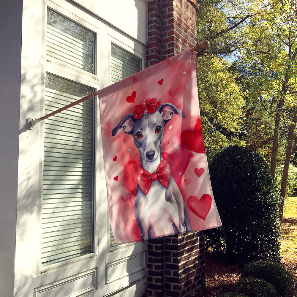 Italian Greyhound My Valentine House Flag-1
