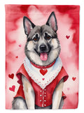 Norwegian Elkhound My Valentine House Flag-0