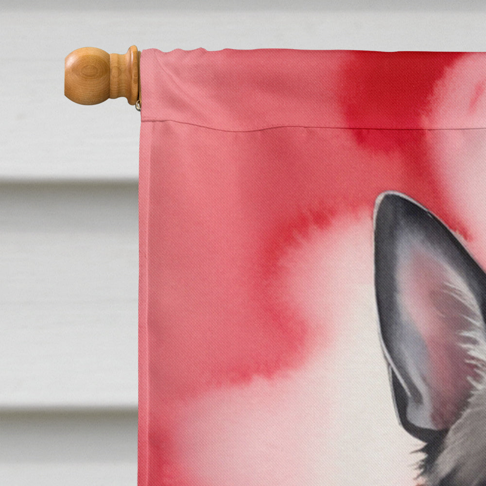 Norwegian Elkhound My Valentine House Flag-2