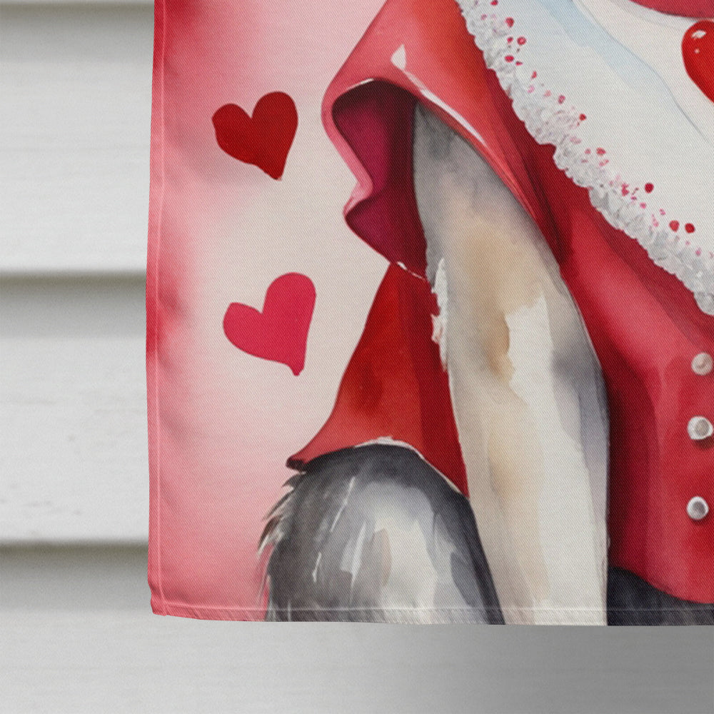 Norwegian Elkhound My Valentine House Flag-3