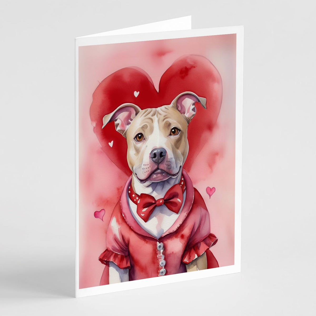 Pit Bull Terrier My Valentine Greeting Cards Pack of 8-0