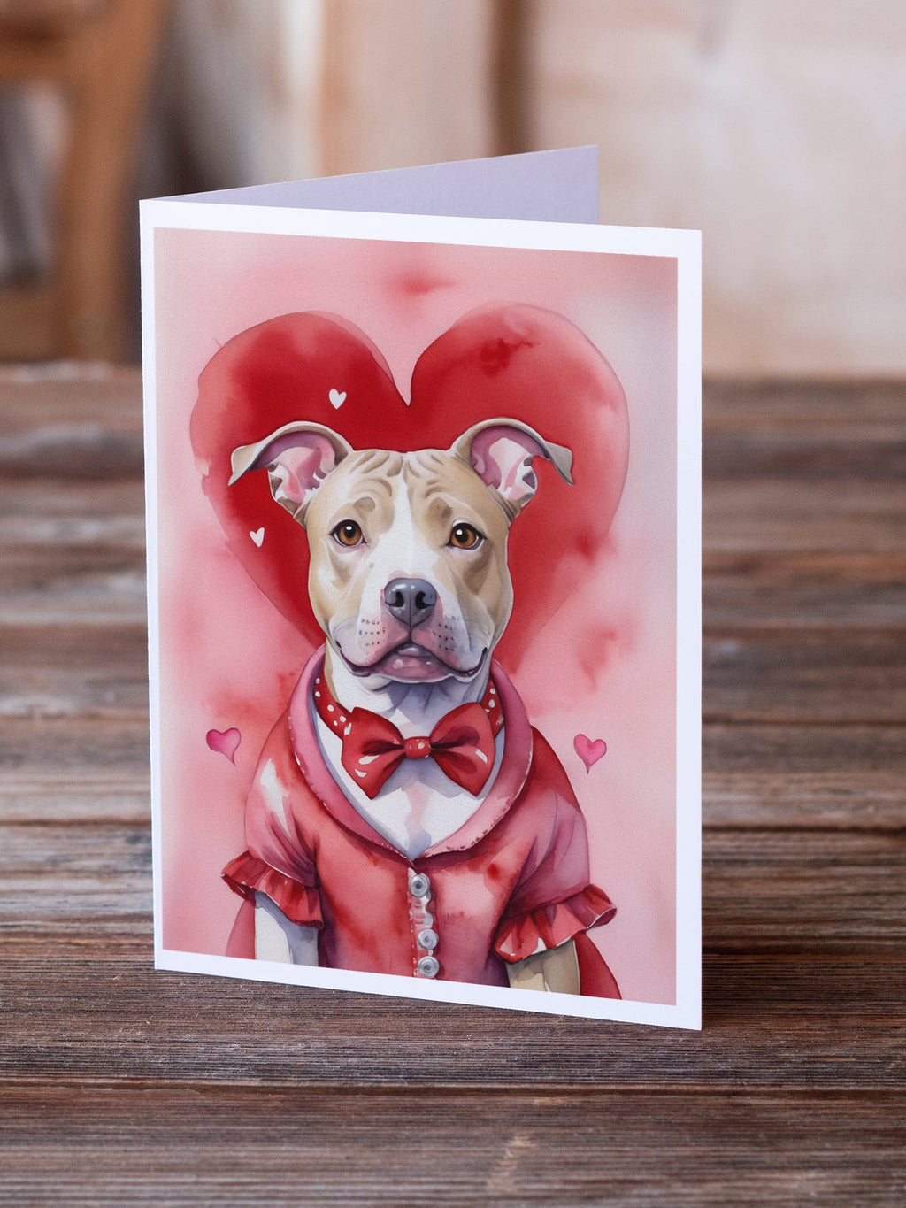 Pit Bull Terrier My Valentine Greeting Cards Pack of 8-1