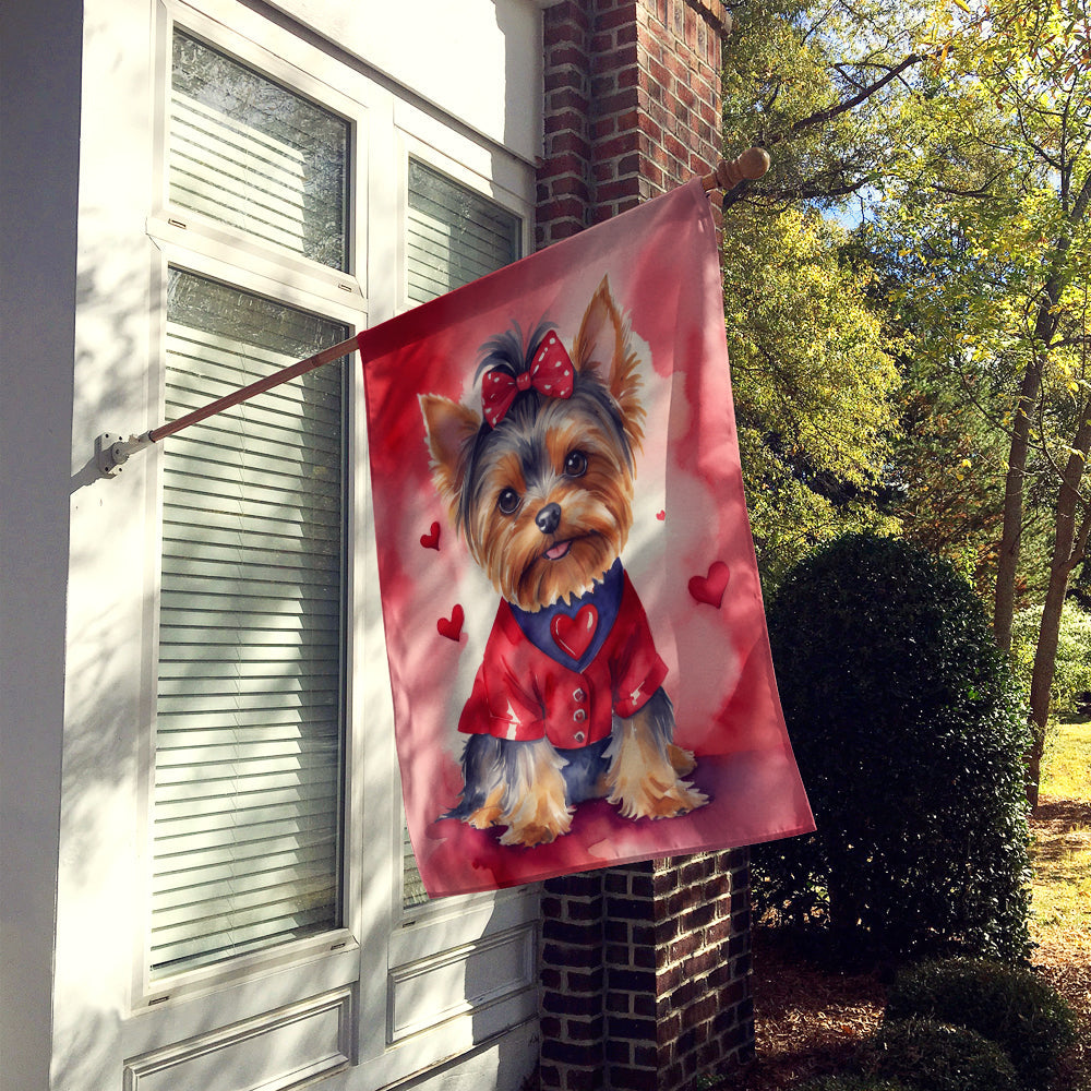 Yorkshire Terrier My Valentine House Flag-1