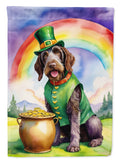 German Wirehaired Pointer St Patrick's Day Garden Flag-0