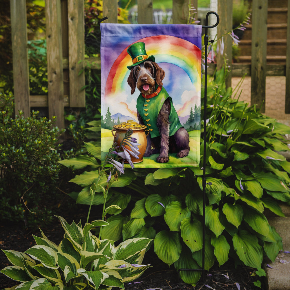 German Wirehaired Pointer St Patrick's Day Garden Flag-1