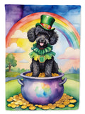 Black Poodle St Patrick's Day House Flag-0