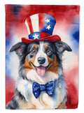 Australian Shepherd Patriotic American House Flag-0