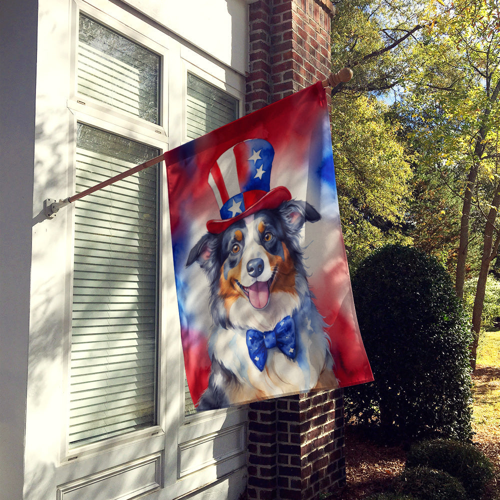 Australian Shepherd Patriotic American House Flag-1