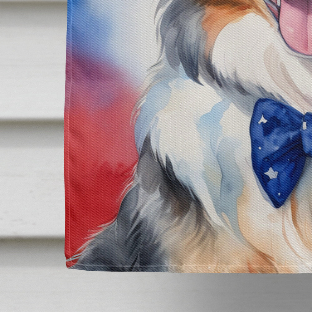 Australian Shepherd Patriotic American House Flag-3
