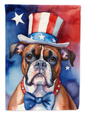 Boxer Patriotic American House Flag-0